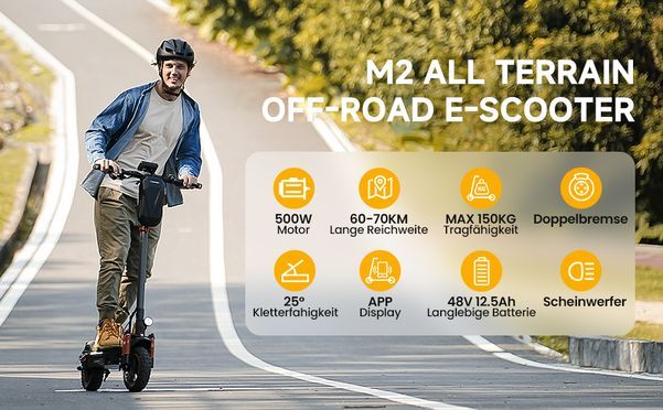 M2 All Terrain Scooter | Die perfekte Wahl zwischen der Stadt und der Wildnis.