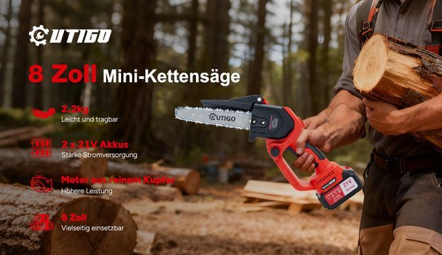 OUTIGO 8 Zoll Kettensäge Kabellos