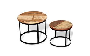 Handgefertigte Couchtische aus recyceltem Holz