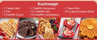 5 Herz Waffeln oder 1 große Waffel