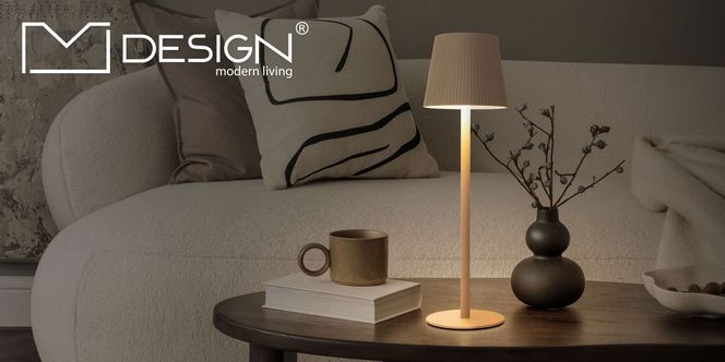 ML Design LED Tischlampe kabellos mit Touch, Dimmbar, Creme, Ø10x36 cm