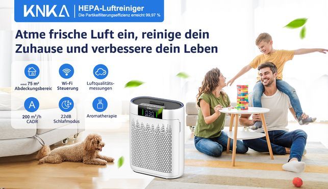 KNKA Pro AP2000 Luftreiniger – Hochleistung, intelligente Steuerung und große Raumabdeckung