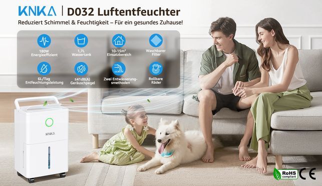 KNKA D032 Intelligenter Luftentfeuchter – Effiziente Feuchtigkeitskontrolle für Ihr Zuhause!