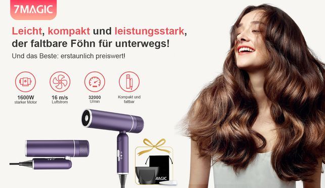 Faltbarer Haartrockner Kompakt, kraftvoll & bereit für jede Reise