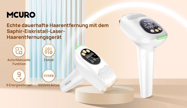 MCURO IPL Haarentfernungsgerät ermöglicht ein Salon ähnliches Schönheitserlebnis von zu Hause aus