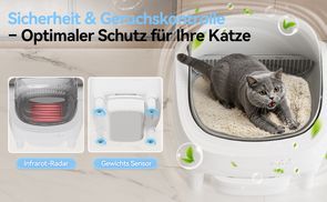 8 fache Sensoren, umfassender Schutz für Ihre Katze