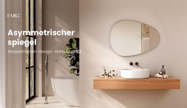 EMKE Dekospiegel HD asymmetrisch einfache Installation 3 Размер 2 Montagemöglichkeiten