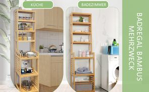 vielseitiges Bambusregal fürs Badezimmer