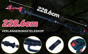 Flexible Reichweite mit Teleskopstange & drehbarem Schneidko