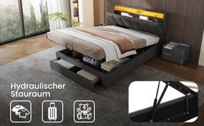 Bett mit Komfort und hydraulischem Stauraum
