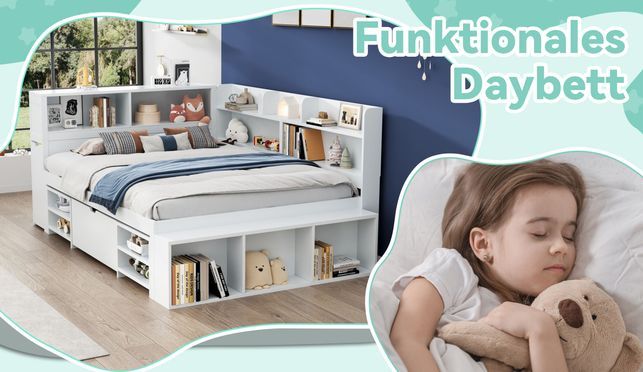 Funktionales Daybett für Kinder: Stauraum & Stabilität