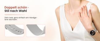 Eleganz im Doppel – Smartwatch & Diamant Halskette