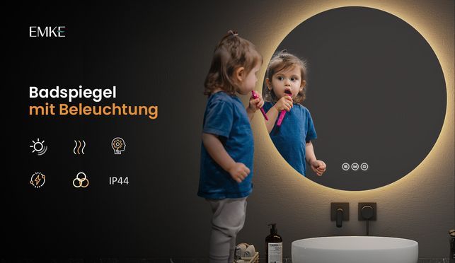 EMKE Design Antibeschlage Badezimmerspiegel