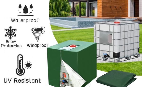 IBC Schutzcover in Grün für alle Wetterlagen