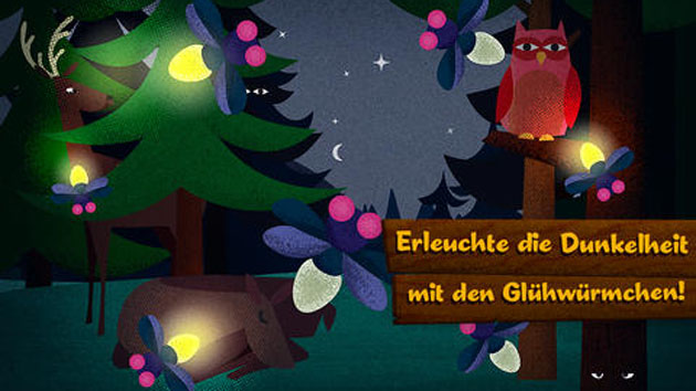 Glühwürmchen in Kapus Wald HD Kinder App Kapus Wald HD