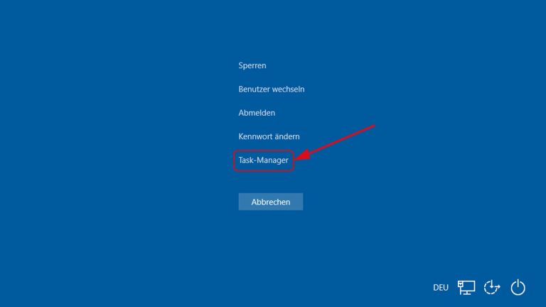 Laptop-Akku schonen unter Windows 10 Taskmanager starten Befehl