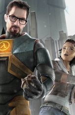 Gordon Freeman und Alyx vor der City 17 im Spiel "Half-Life 2"
