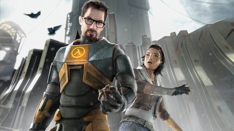 Gibt es bald "Half-Life VR"? Gordon Freeman und Alyx vor der City 17 im Spiel "Half-Life 2"