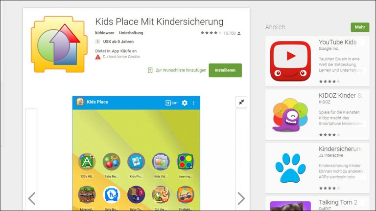 Mit der Sicherheitsapp KidsPlace wird das Andoird kindersicher. Sicherheitsapp KidsPlace Andoird kindersicher