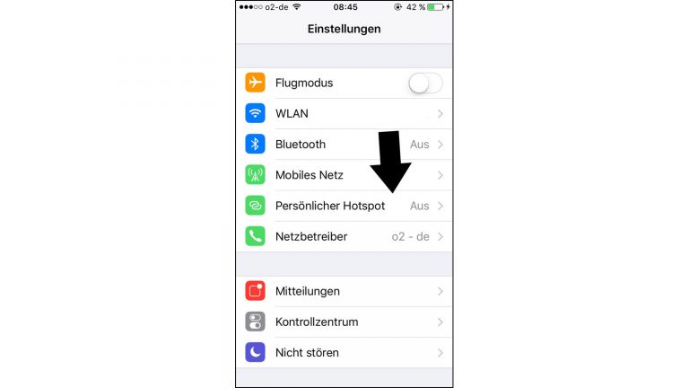 Hotspot einrichten auf dem iPhone iPhone Einstellungen Menü Persönlicher Hotspot