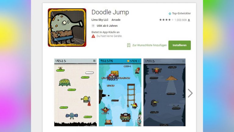 Android-Spiele: Doodle Jump Android-Spiele: Doodle Jump