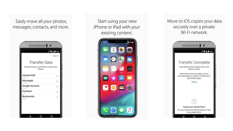 Move to iOS Vorschaufotos