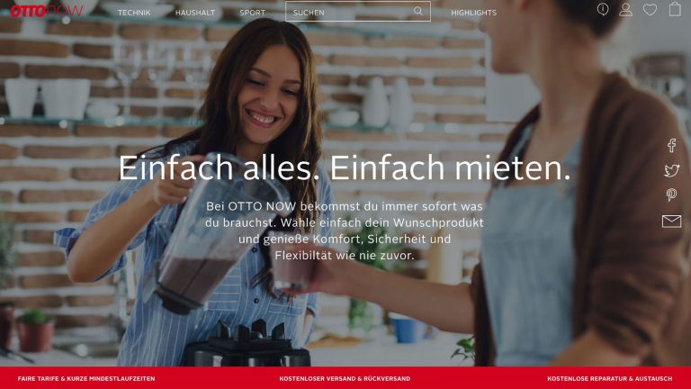 Produkte mieten über OTTO NOW.