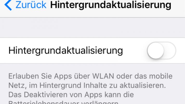 iPhone Hintergrundaktualisierung ausschalten Screenshot Menü Hintergrundaktualisierung