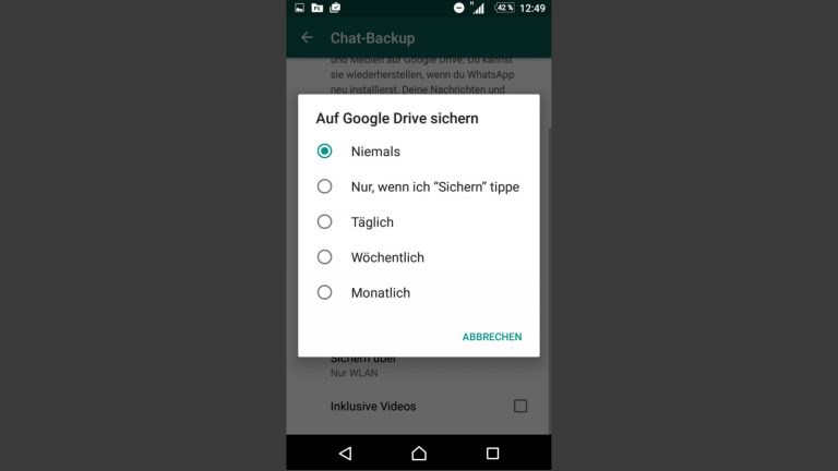 WhatsApp auf Google Drive sichern