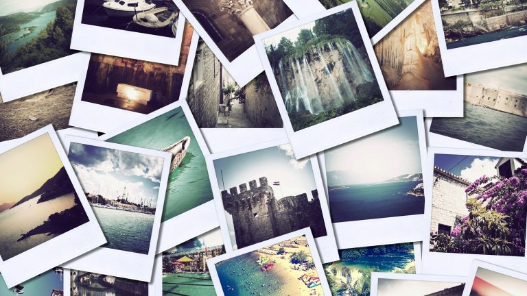 Sammlung verschiedener Polaroid-Fotos