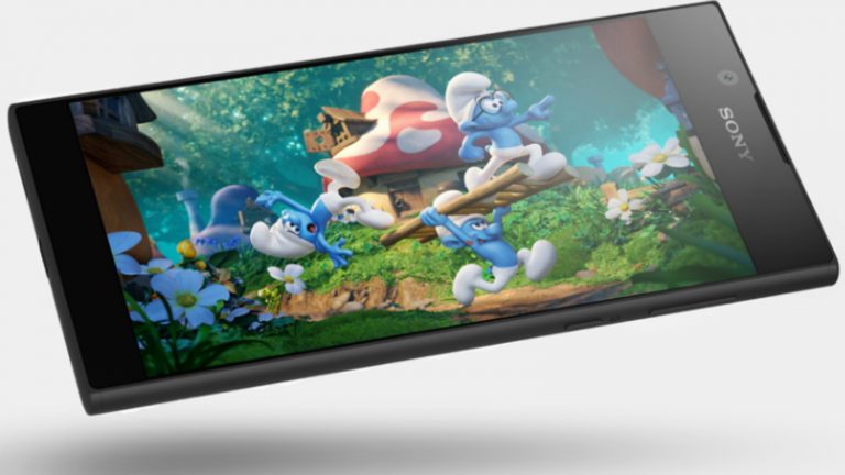 Screenshot Schlümpfe-Szene auf Display des Sony Xperia L1