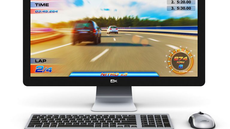 Autorennen am PC.