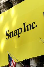 Banner von Snap Inc. in der New Yorker Wall Street.
