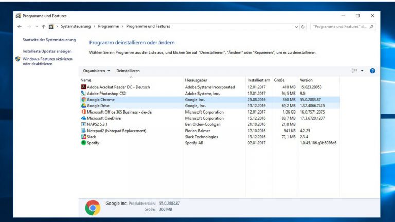 Windows 10 Programme deinstallieren Systemsteuerung Windows 10 Programme deinstallieren Systemsteuerung