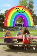 Regenbogen-Objekt aus Lenses im Bild auf Snapchat