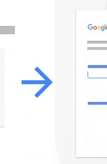 Google Anmeldeseite: Log-in vorher und nachher
