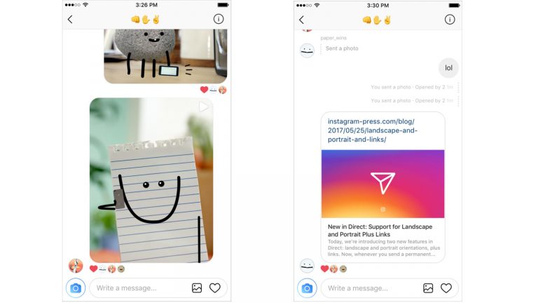 Screenshots Instagram Direct nach Update