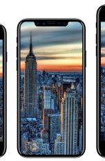iPhone 7, iPhone 8 und iPhone 7 Plus nebeneinander