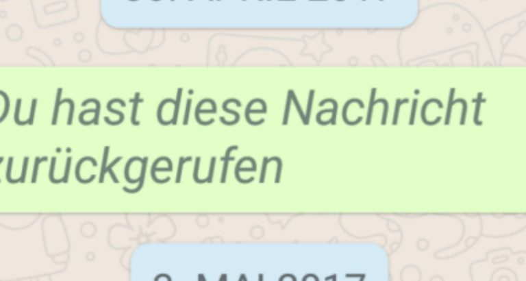 WhatsApp-Nachricht zurückgerufen WhatsApp-Nachricht zurückgerufen