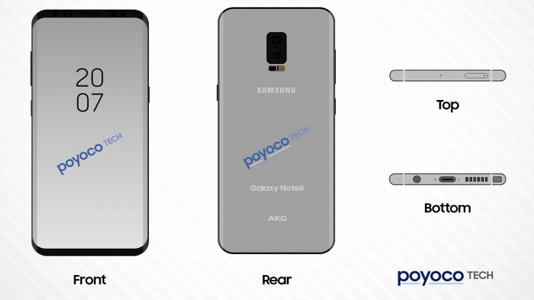 Renderbilder des Samsung Galaxy Note 8