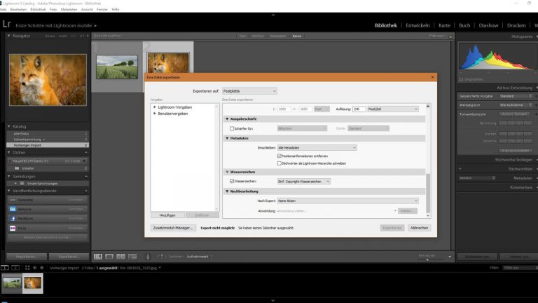 Lightroom Serienbilder exportieren Serienmäßiger Bilder-Export mit Wasserzeichen