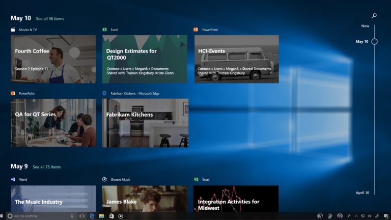 Windows 10 Timeline