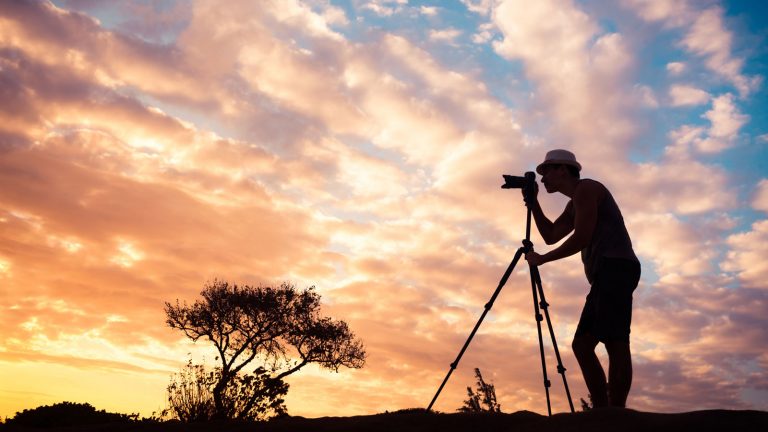 Fotografieren im Sonnenuntergang