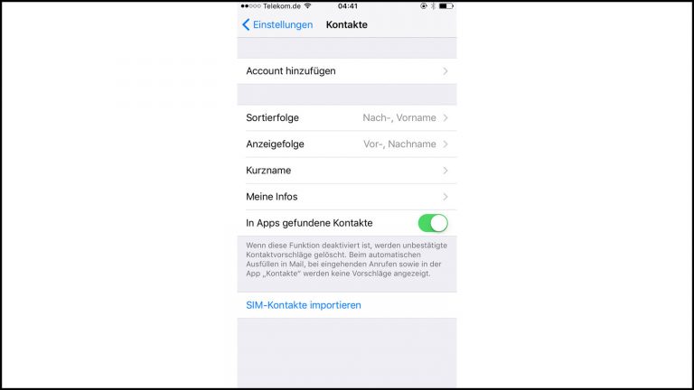 Kontakte verwalten von SIM importieren SIM-Kontakte auf iPhone importieren