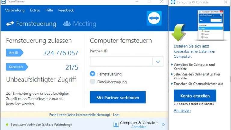Verbindungsaufbau TeamViewer