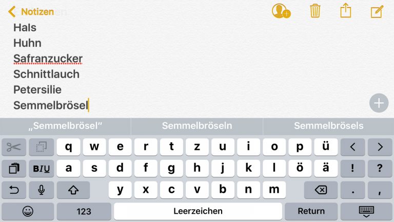 Im Querformat schneller tippen