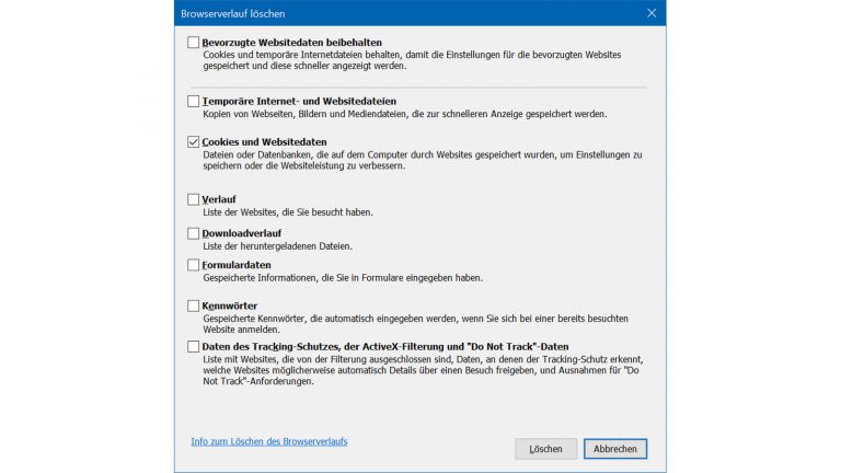 Anonym surfen im web Cookie Cookies im Browserverlauf löschen