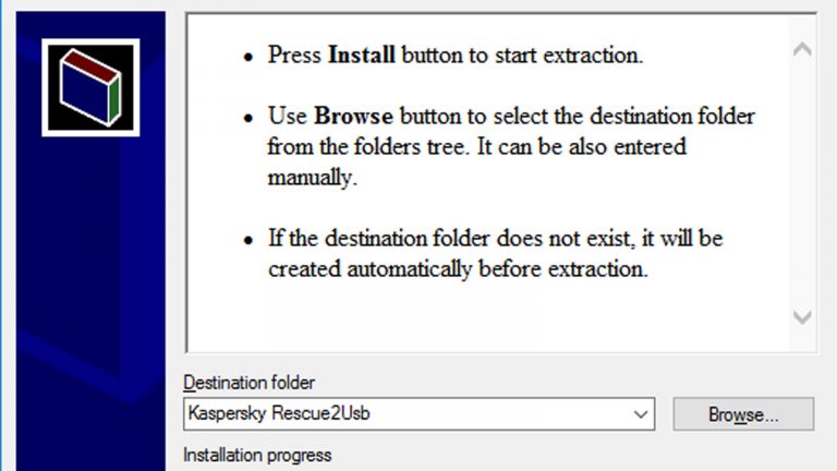 Antivirus Programme Rescue2Usb Installation des Kaspersky auf USB
