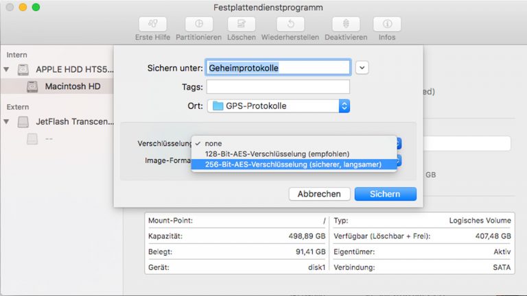 Daten verschlüsseln macOS Integrierte Verschlüsselungsfunktion beim macOS