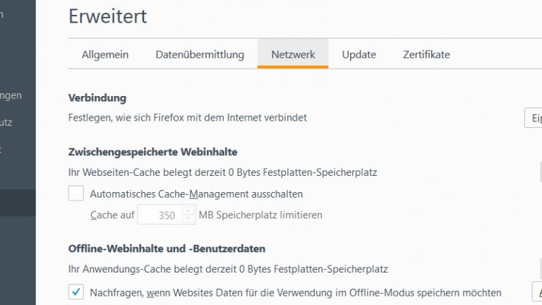 Firefox schneller machen erweiterte Einstellungen Erweiterte Einstellungen bei Firefox